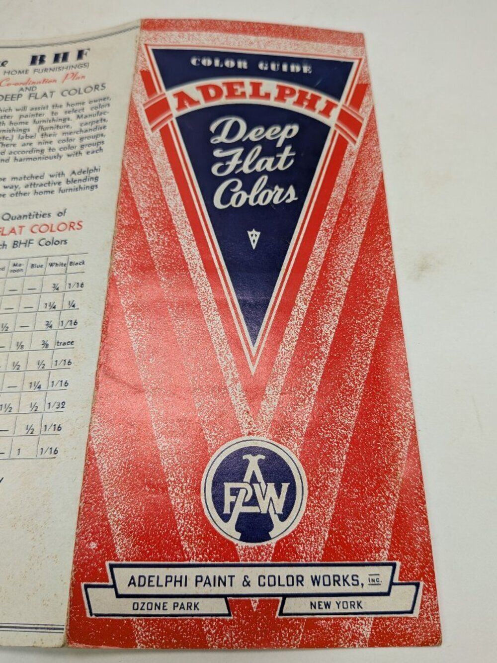 Vintage 1940s/50s Adelphi Deep Flat Colors Paint Brochure & Mixing Guide USA